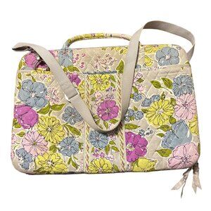 Vera Bradley Floral Quilted Laptop Bag With Shoulder Strap & Handles